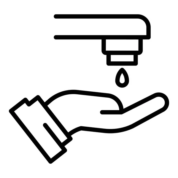 手のアイコンを洗う,アウトラインスタイル — ストックベクタ