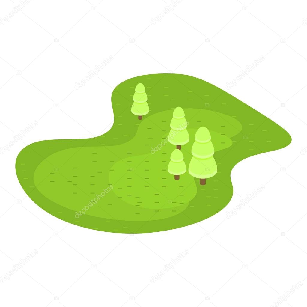 Green golf field icon. Isometric of green golf field vector icon for web design isolated on white background