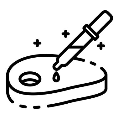 Pipet simgesi olan et, anahat stili