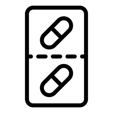 Kapsül simgesi, anahat tarzı ile Blister