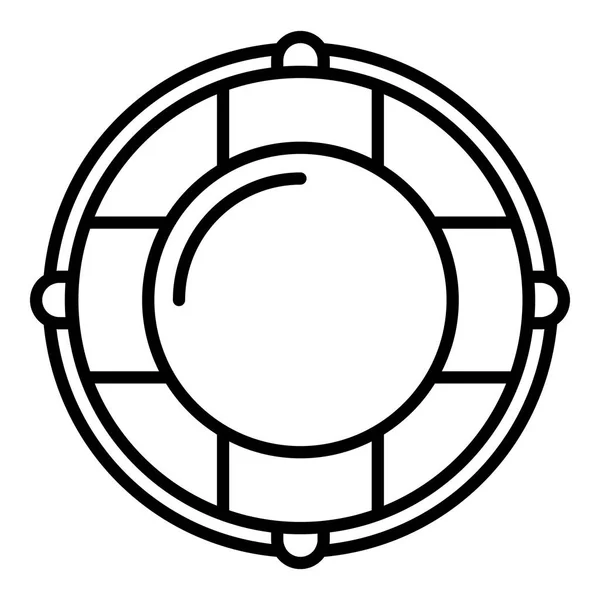 Спасательный круг икона, стиль контура — стоковый вектор