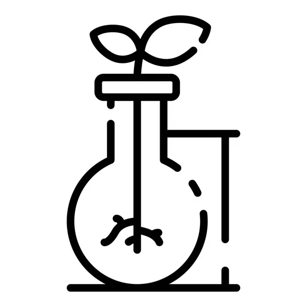 Planta en el icono del frasco, estilo de contorno — Vector de stock
