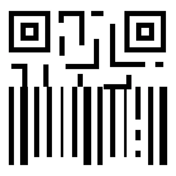 Icône QR et code-barres, style contour — Image vectorielle