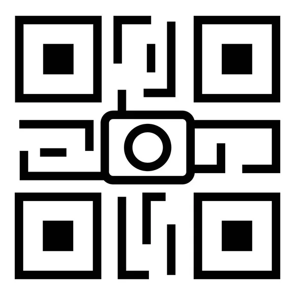 Icono de código Qr, estilo de esquema — Archivo Imágenes Vectoriales