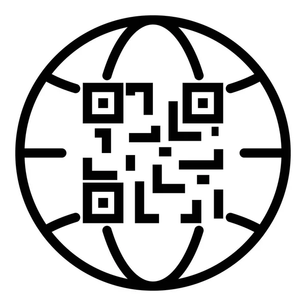 Καθολικό εικονίδιο χρήσης QR code, στυλ διάρθρωσης — Διανυσματικό Αρχείο