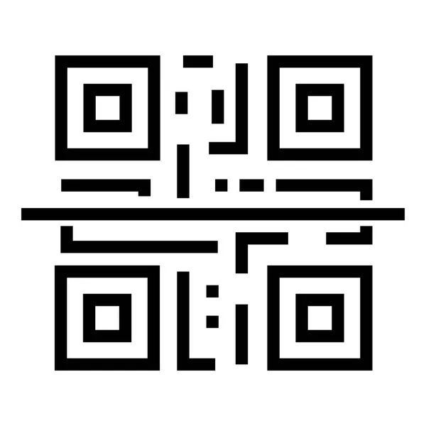 Icône de balayage de code QR, style de contour — Image vectorielle