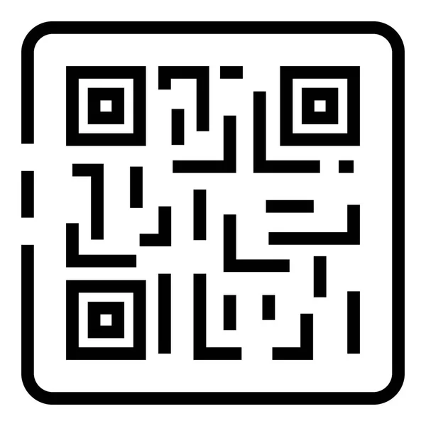 QR-code in het frame pictogram, overzichts stijl — Stockvector