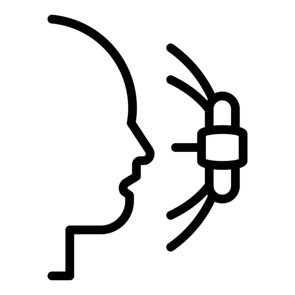 Icono de la cámara de reconocimiento facial, estilo de esquema — Archivo Imágenes Vectoriales