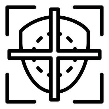 Yüz tanıma görüş simgesi, anahat stili