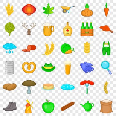 Sezon Icons set, karikatür tarzı