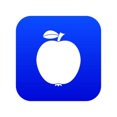 Siyah elma simgesi dijital mavi