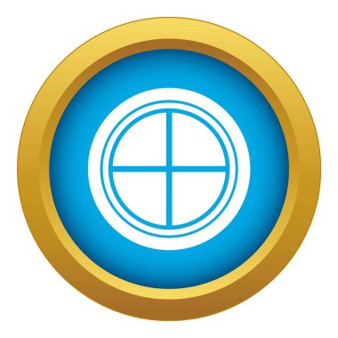 Beyaz yuvarlak pencere simgesi mavi vektör izole edildi