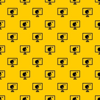 Bilgisayar monitörü desen vektöründeki bomba