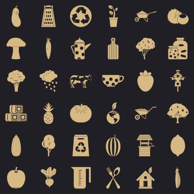 Gıda Icons set, basit tarzı