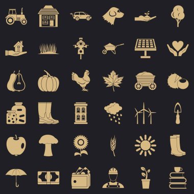 Tarım Icons set, basit tarzı