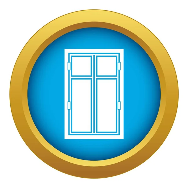 Icône fenêtre en bois vecteur bleu isolé — Image vectorielle