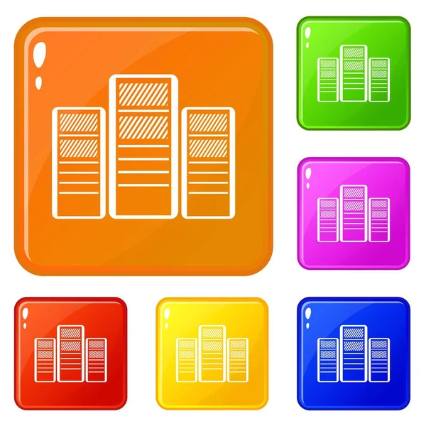 Veritabanı sunucuları simgeleri vektör rengini ayarlar