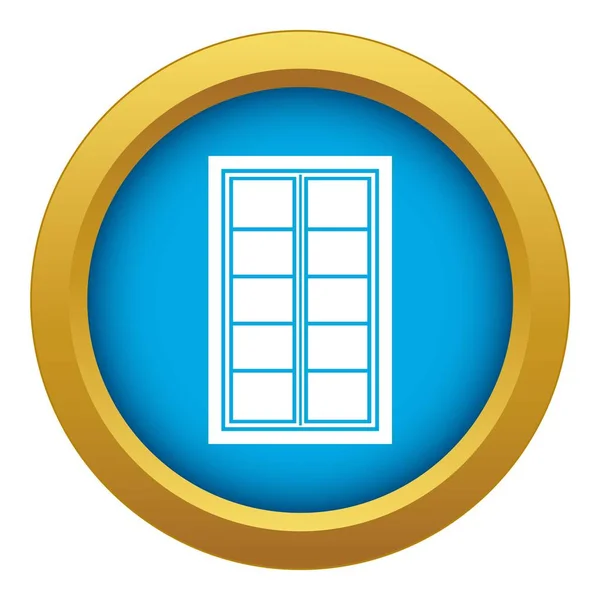 Деревянный решетчатый иконка окна синий вектор изолирован — стоковый вектор