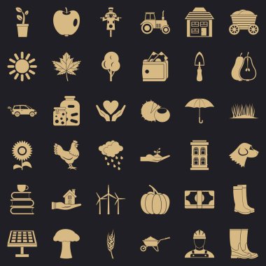 Sonbahar Icons set, basit tarzı