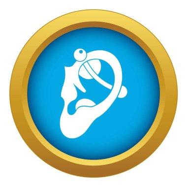 Delici simgesi mavi vektör izole ile insan kulağı