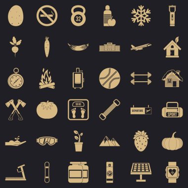 Ağaç Icons set, basit tarzı