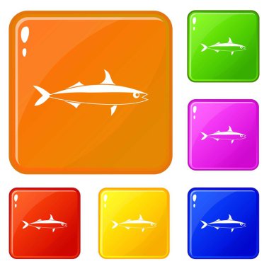 Balık simgeler kümesi vektör renk
