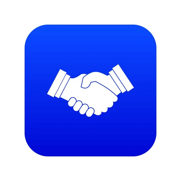 Business handshake icona digitale blu — Vettoriale Stock