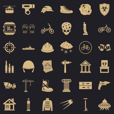 Taş Icons set, basit tarzı