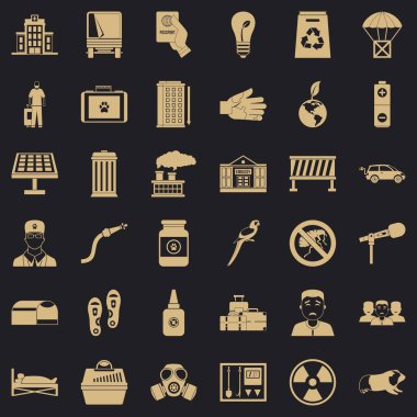 Bariyer Icons set, basit tarzı