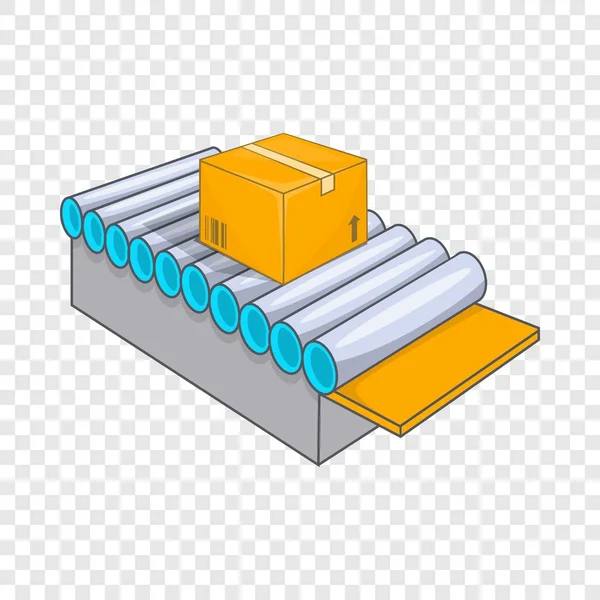 Icône du système de convoyeur, style dessin animé — Image vectorielle