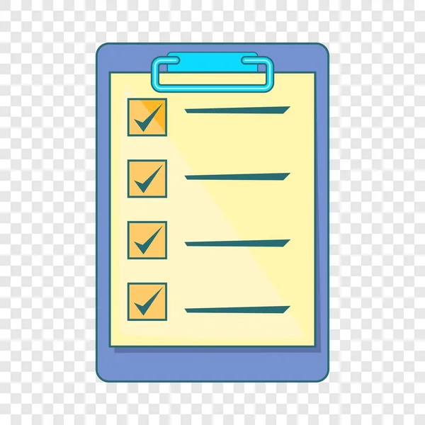 Clipboard check list icon, cartoon style