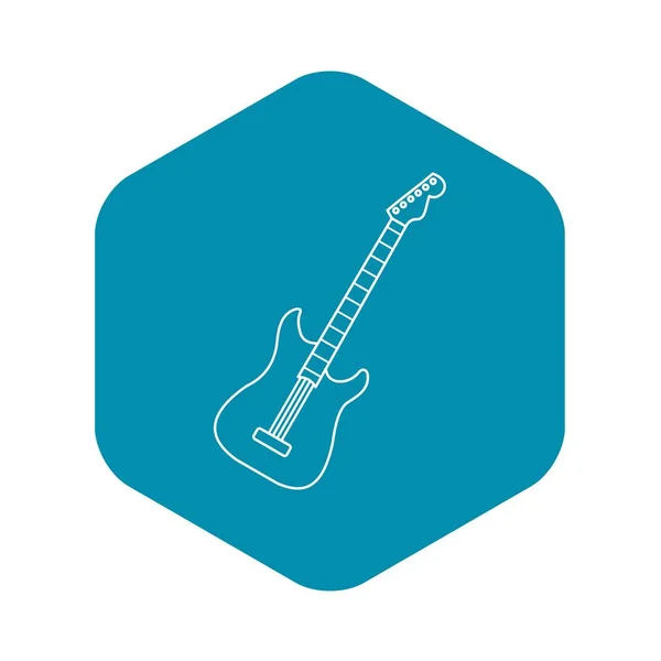 Icono de guitarra acústica, estilo de contorno — Vector de stock