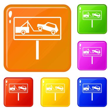 Hiçbir park işareti simgeleri vektör rengi ayarlamak