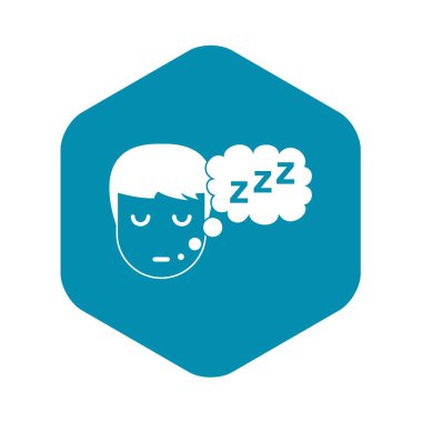 Konuşma balonu simgesinin, basit tarzı ile çocuk baş