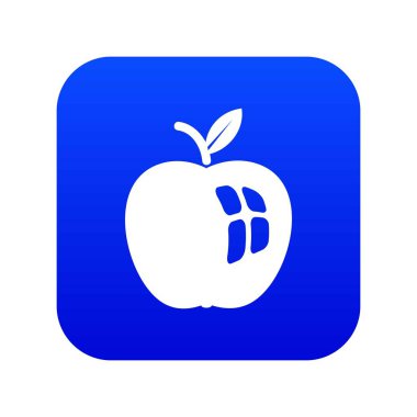 Olgun elma simgesi mavi vektör