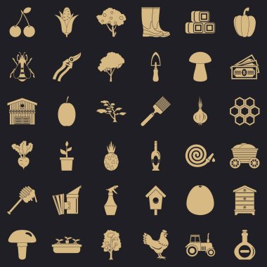 Zemin Icons set, basit tarzı