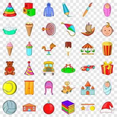 Piramit Icons set, karikatür tarzı