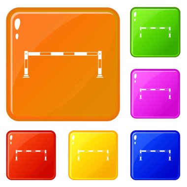 Trafik bariyeri simgeleri vektör rengini ayarlar