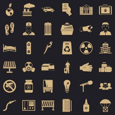 Veteriner Icons set, basit tarzı