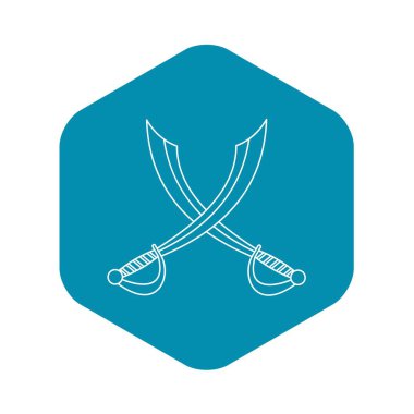 Kılıç simgesi, anahat stili çarpı işareti