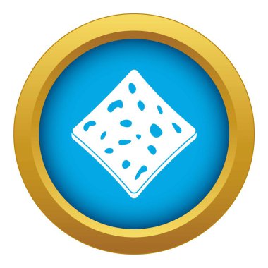 Tofu taze blok simgesi mavi vektör izole