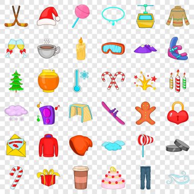 Tanımlama bilgisi Icons set, karikatür tarzı