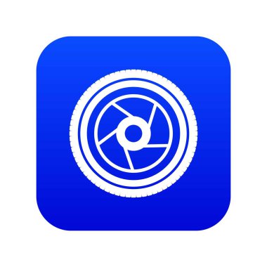 Kamera diyafram simgesi dijital mavi