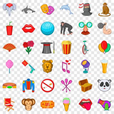 Karnaval Icons set, karikatür tarzı