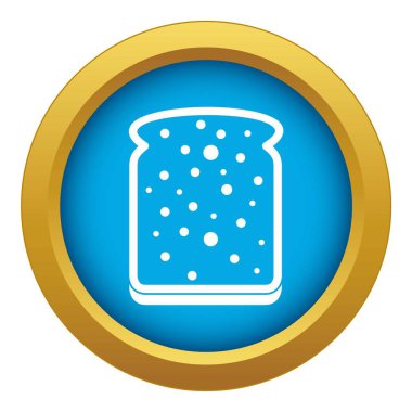 Dilim beyaz ekmek simgesi mavi vektör izole