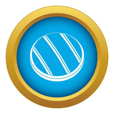 Izgara yuvarlak sığır eti biftek simgesi mavi vektör izole