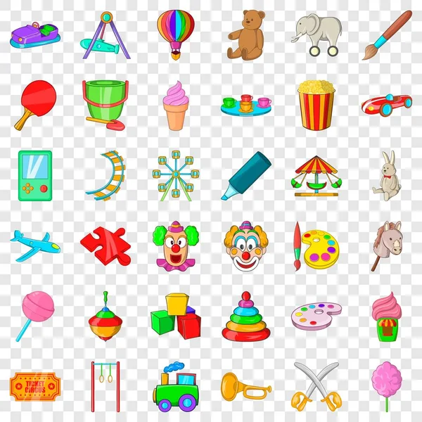 Eğlenceyi Icons set, karikatür tarzı