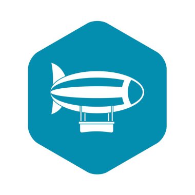 Çizgili zeplin simgesi, basit tarzı