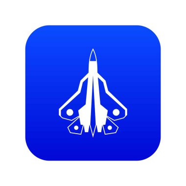 Askeri savaş uçağı simgesi dijital mavi