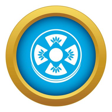 Dilim olgun domates simgesi mavi vektör izole